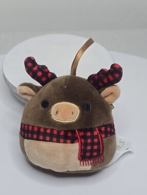 Squishmallows Christmas Holiday Small Plush Ornament Alfred the Moose